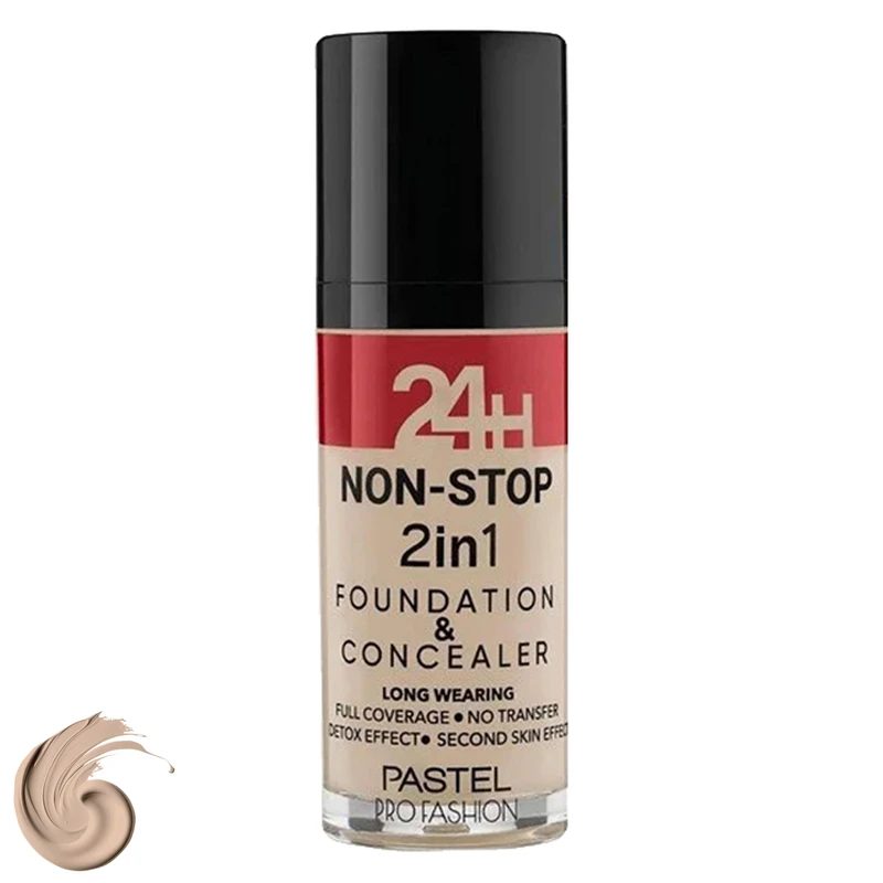 کرم پودر پاستل مدل non-stop 2in1 شماره 601 حجم 30 میلی لیتر