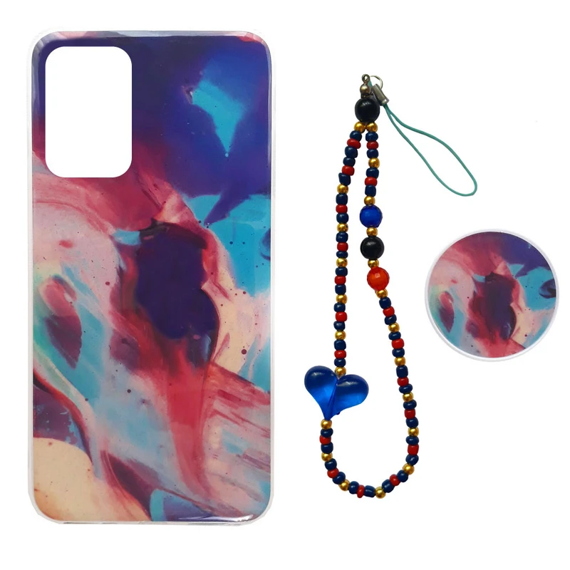 کاور کد A5235 مناسب برای گوشی موبایل سامسونگ Galaxy A52 4G / A52 5G به همراه پایه نگهدارنده و بند آویز