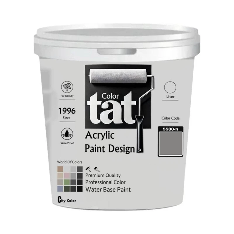 رنگ طوسی مات اکرولیک تات کد 5500-n حجم 1لیتر