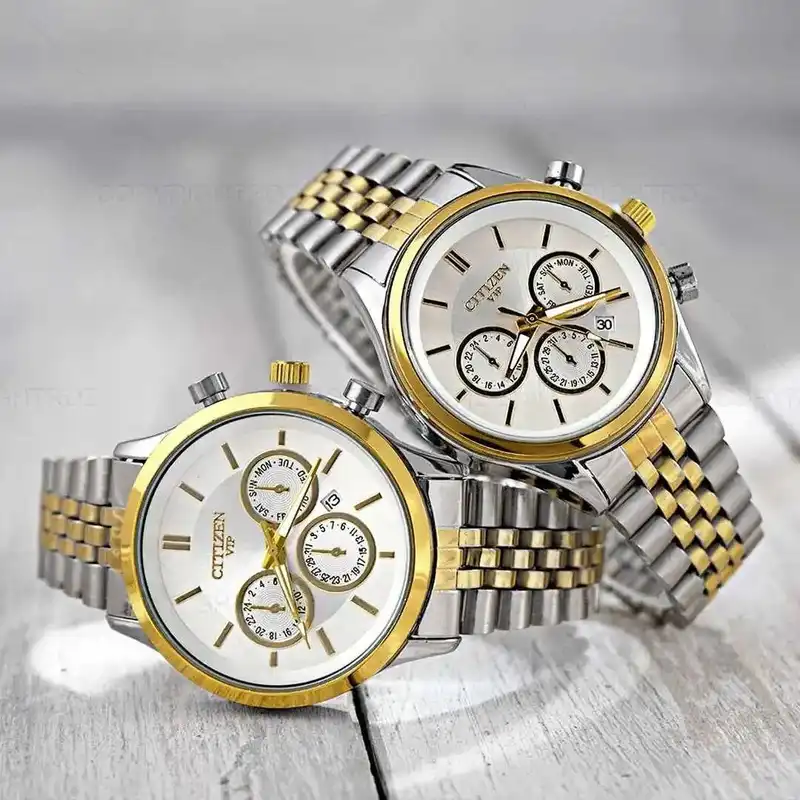 ست ساعت مچی عقربه ای  زنانه و مردانه  مدل تک موتور ساده 06