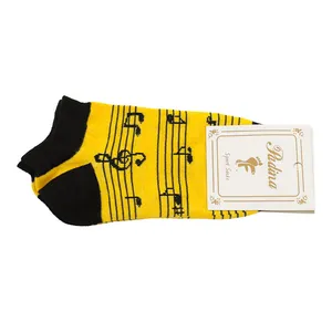 جوراب پادینا مدل نت موسیقی رنگ زرد