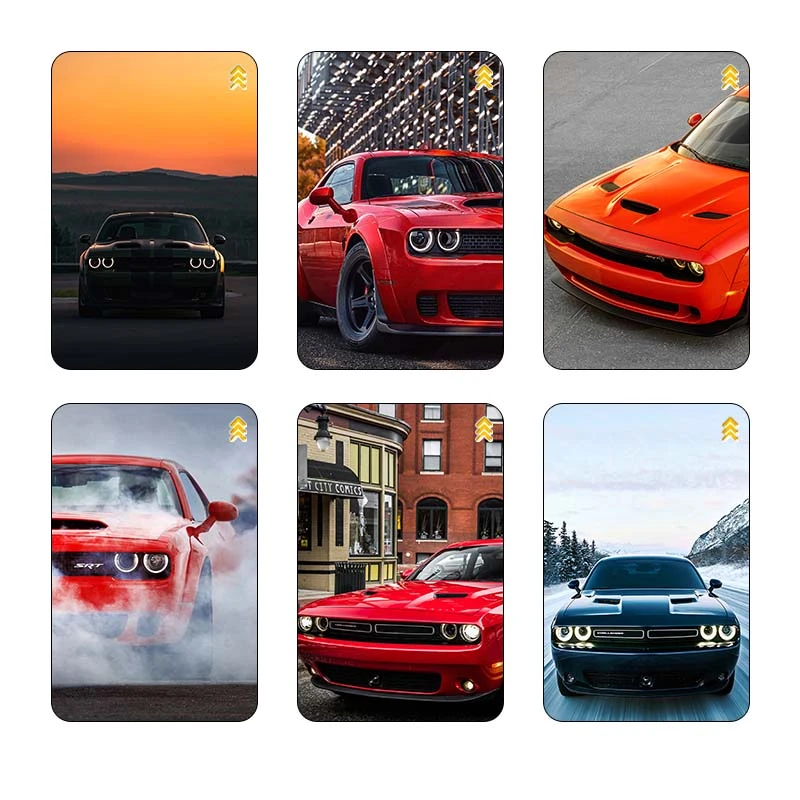 استيکر کارت کارنيکا طرح دوج چلنجر Dodge Challenger کد 15992 مجموعه 6 عددی
