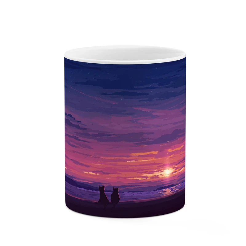 ماگ کاکتی طرح گربه های عاشق پیشه کد mgp12375