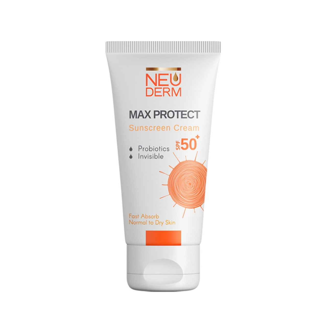 کرم ضد آفتاب بدون رنگ نئودرم SPF 50 مدل invisible_normal مناسب انواع پوست حجم 50 میلیلیتر