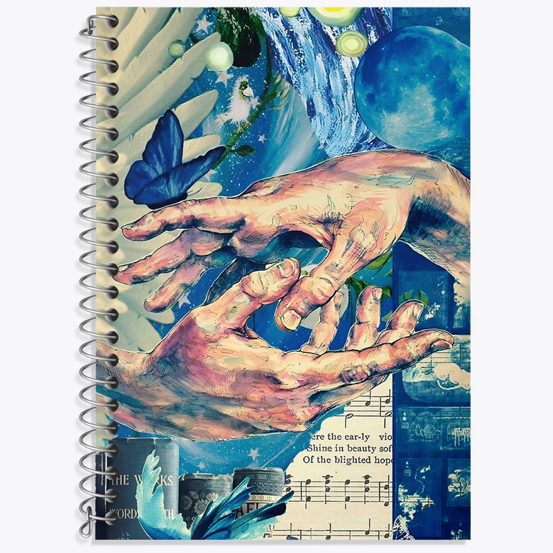 دفتر زبان 50 برگ خندالو مدل سه خط طرح آفرینش آدم کد N4172