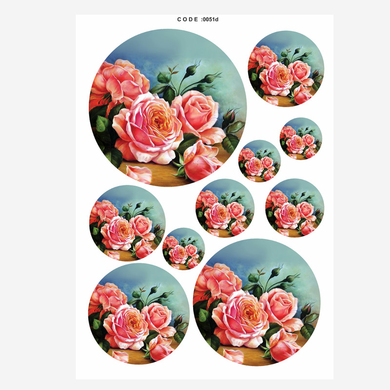 برچسب ترنسفر مدل رز بشقابی