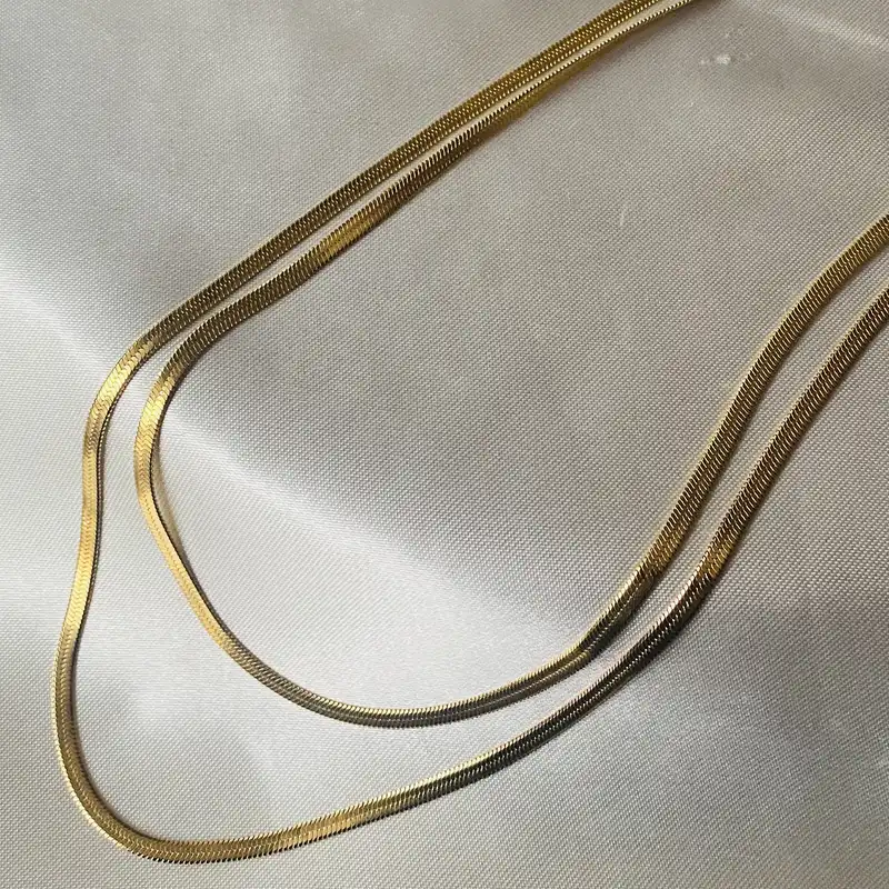 زنجیر زنانه استینلس استیل مدل ماری دو ردیفه