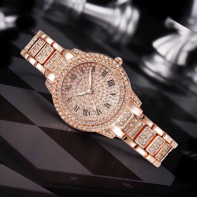 ساعت مچی عقربه ای زنانه مدل فول نگین یونان کد ROZ1 - - 2