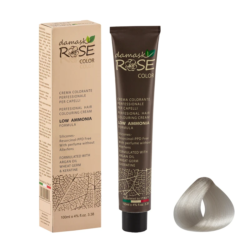 رنگ مو داماسک رز شماره 900 حجم 100 میلی لیتر رنگ یخی نقره ای