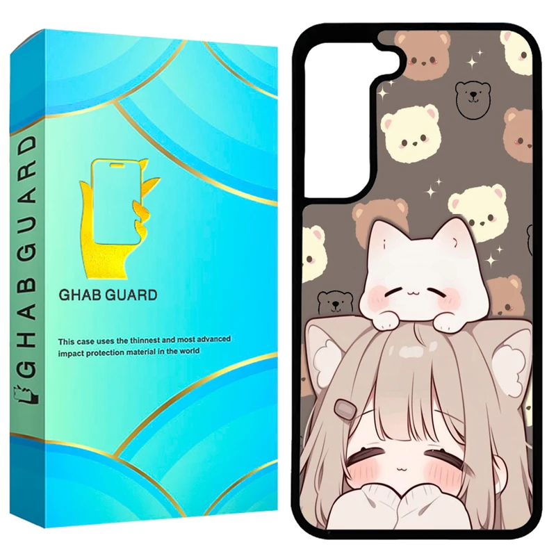 کاور قاب گارد طرح دختر و گربه مدل GCHPA21F مناسب برای گوشی موبایل سامسونگ Galaxy S21 FE 5G