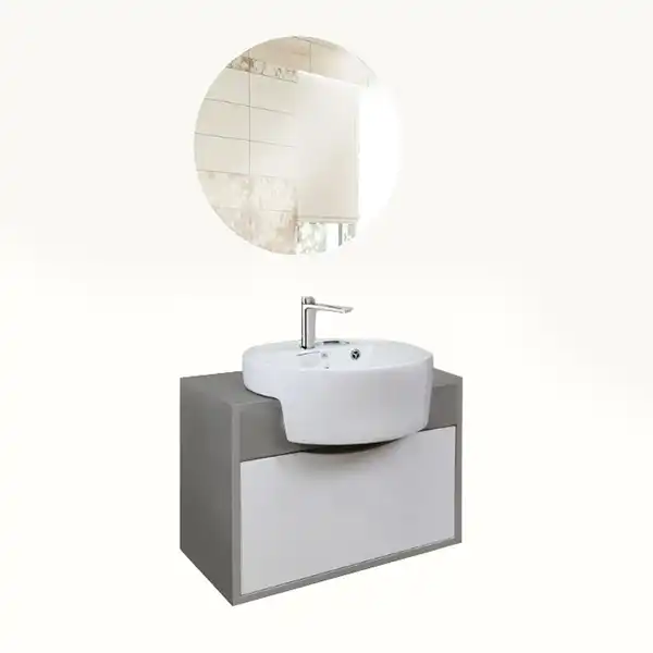 ست کابینت و روشویی آزالیا مدل میلانا به همراه آینه