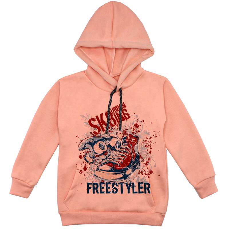 هودی پسرانه مدل کتونی F75 رنگ گلبهی