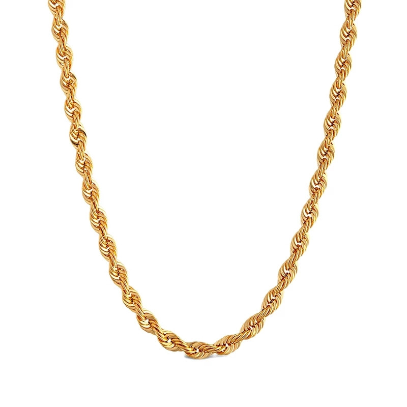 گردنبند طلا 18 عیار زنانه رضا گلد مدل طنابی