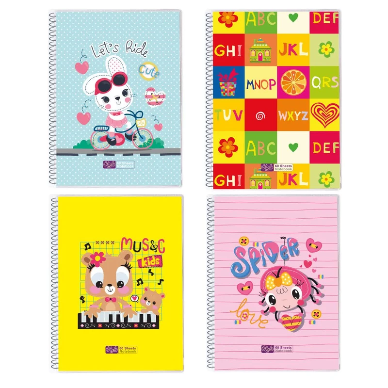 دفتر زبان ۶۰ برگ دایان طرح چهار خط کد 1 بسته ۴ عددی