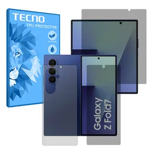 Tecno Resistant model privacy screen protector suitable for Samsung Galaxy Z Fold 7 mobile phone along with back protector