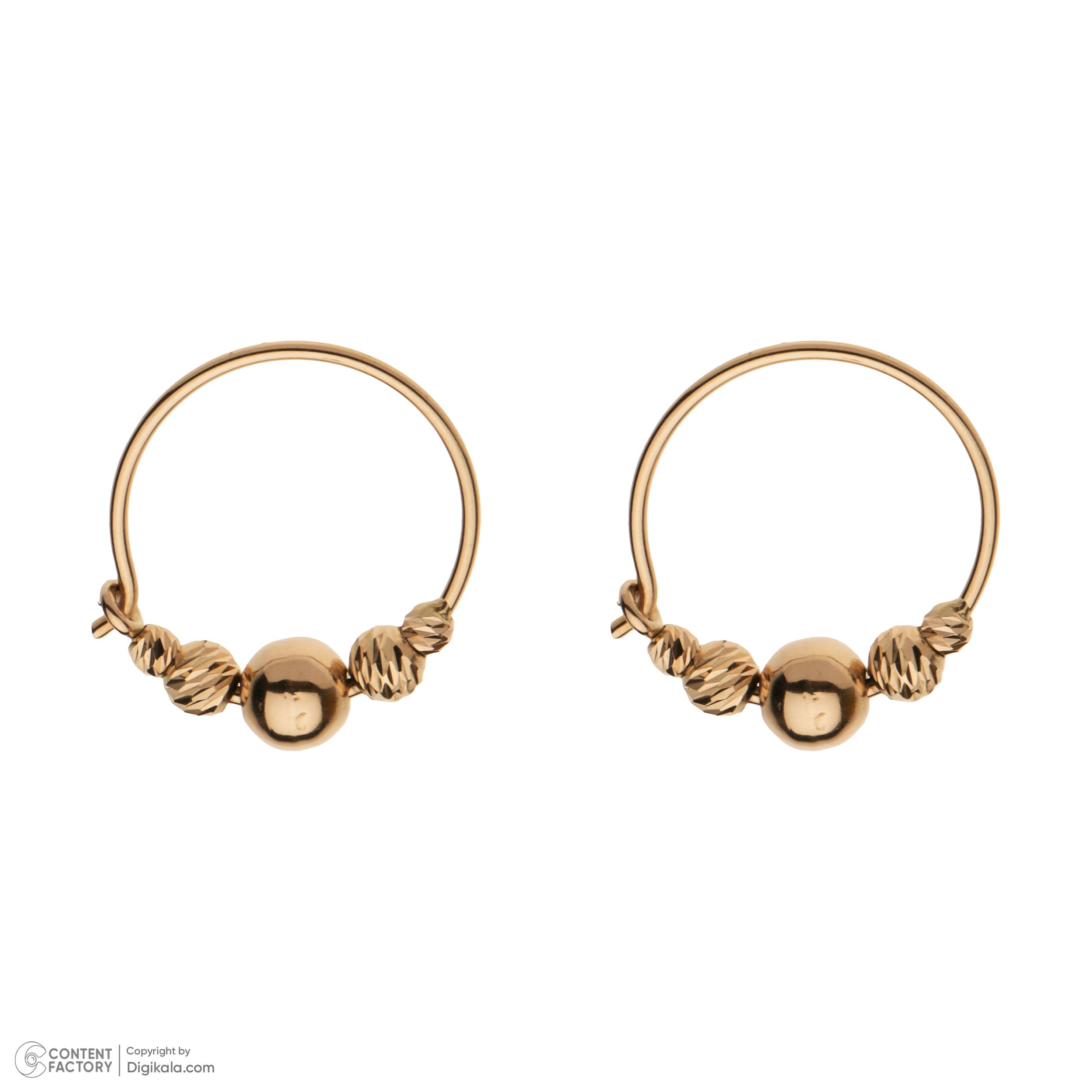 گوشواره حلقه‌ای طلا 18 عیار زنانه گلدم مدل E-3070013