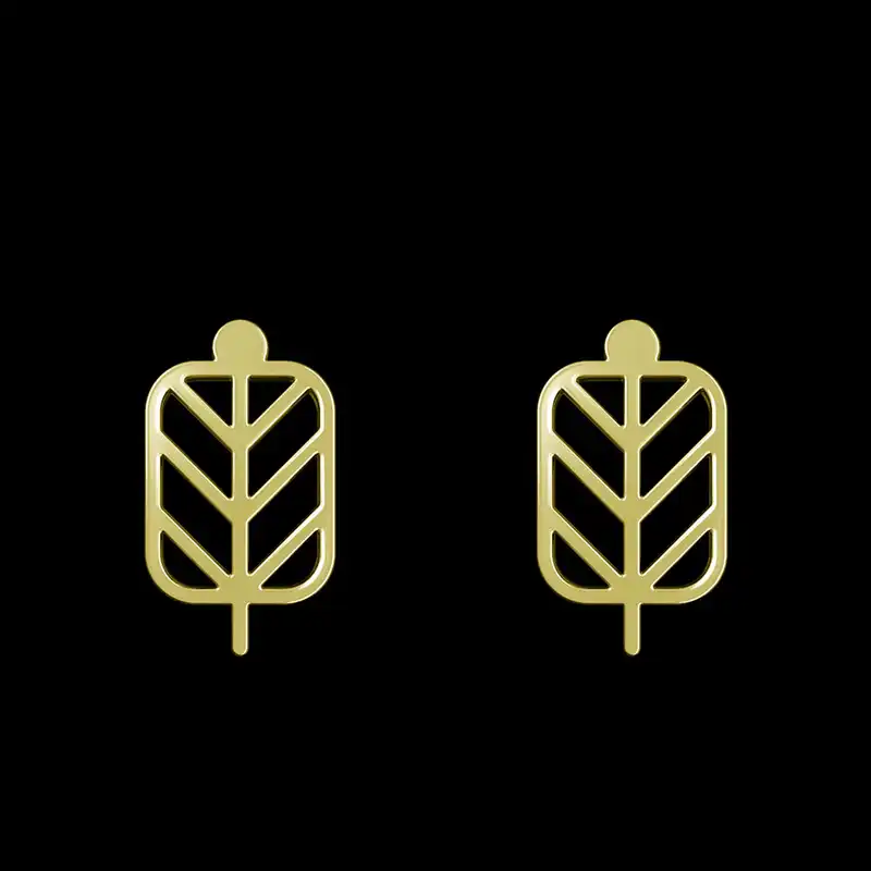 گوشواره طلا 18 عیار زنانه مدوپد مدل برگ کد GA1-15941