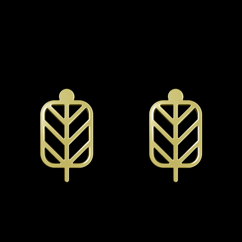 گوشواره طلا 18 عیار زنانه مدوپد مدل برگ کد GA1-15941