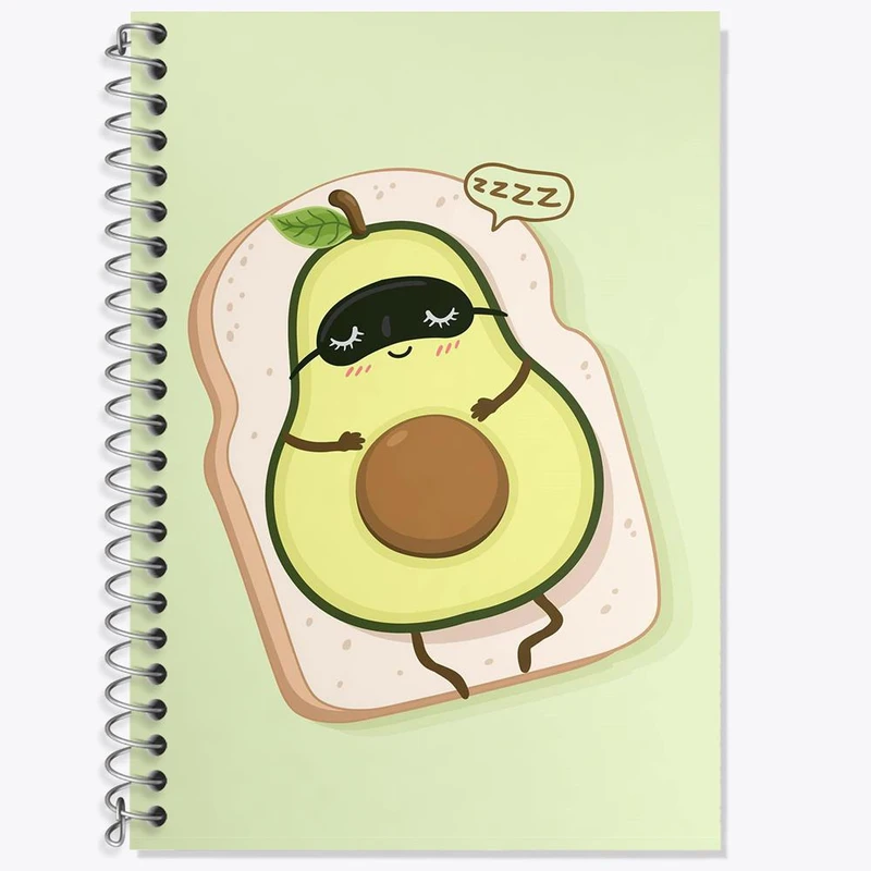 دفتر زبان 50 برگ خندالو مدل دو خط طرح آووکادو کد 29574