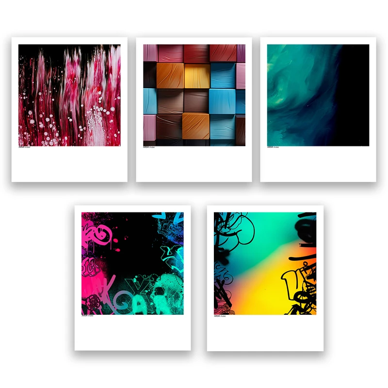 آویز تزیینی عرش مدل فانتزی هنری طرح رنگی کد Asa1263 مجموعه پنج عددی