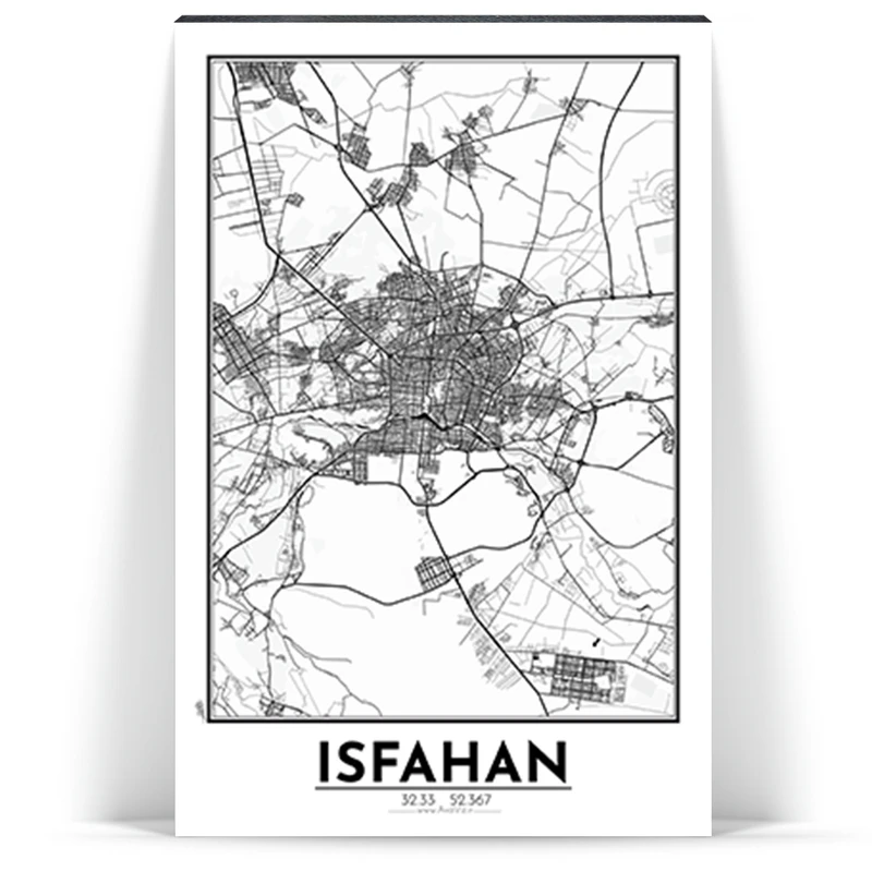 تابلو شاسی آواویز مدل نقشه اصفهان کد Avaviz-Map-4G1303