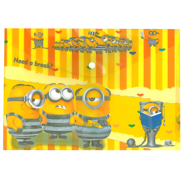 پوشه دکمه دار طرح مینیون کد mi22 به همراه دفتر یادداشت