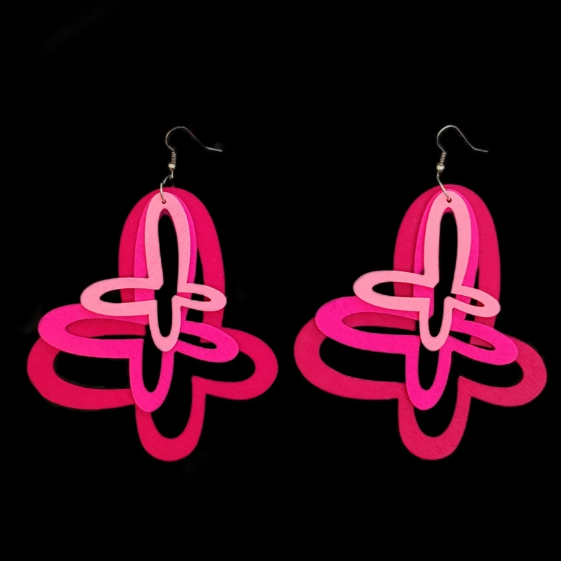 گوشواره زنانه مدل چوبی پروانه عروسکی