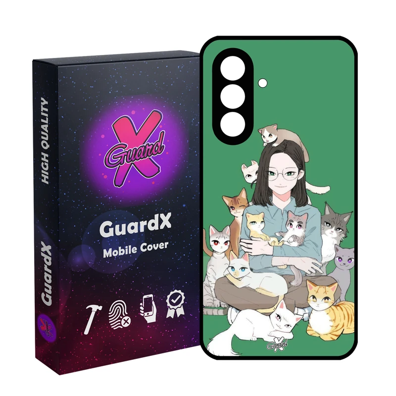 کاور گارد ایکس طرح زن و گربه مدل 10676 مناسب برای گوشی موبایل سامسونگ Galaxy S24 FE
