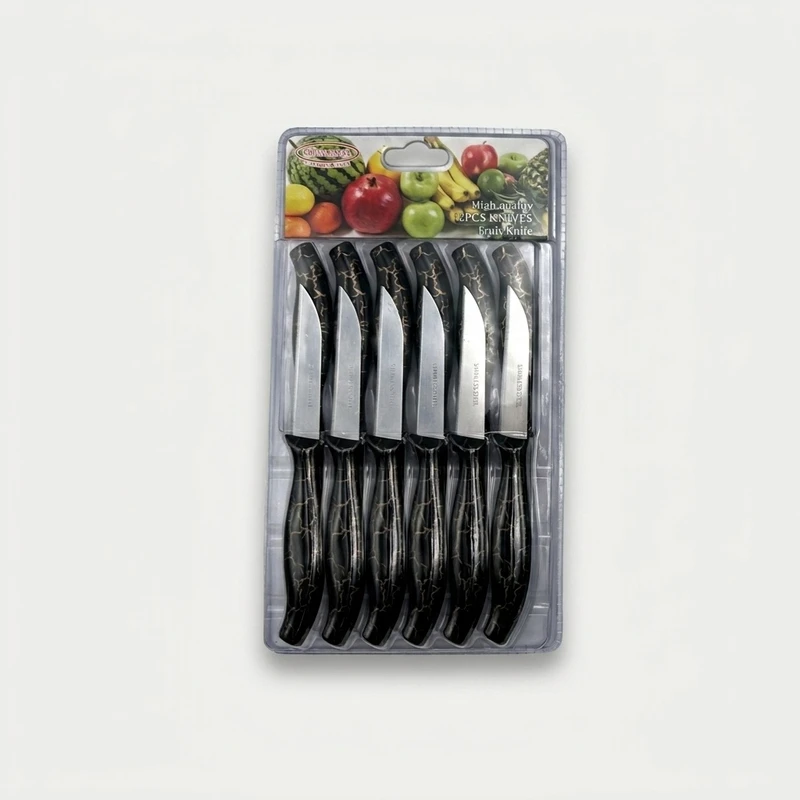 چاقو میوه خوری طرح سنگ کد 570 بسته 12 عددی