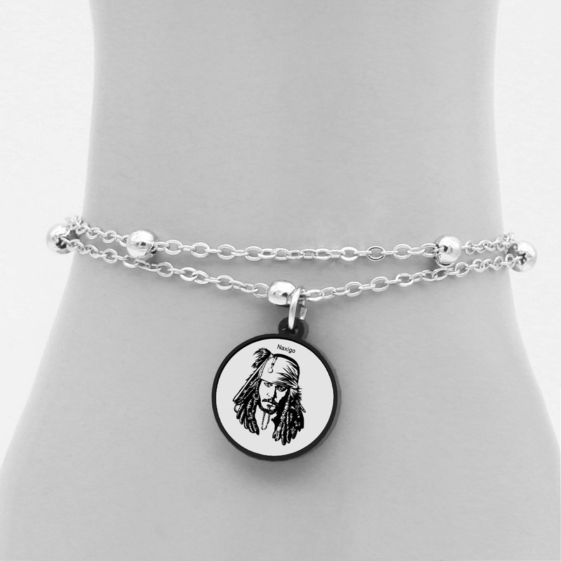 پابند زنانه ناکسیگو مدل شب تاب طرح کاپیتان جک اسپارو کد LB7416