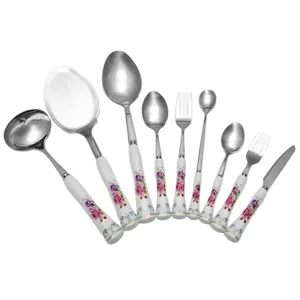 سرویس قاشق و چنگال 39 پارچه مدل گل دار