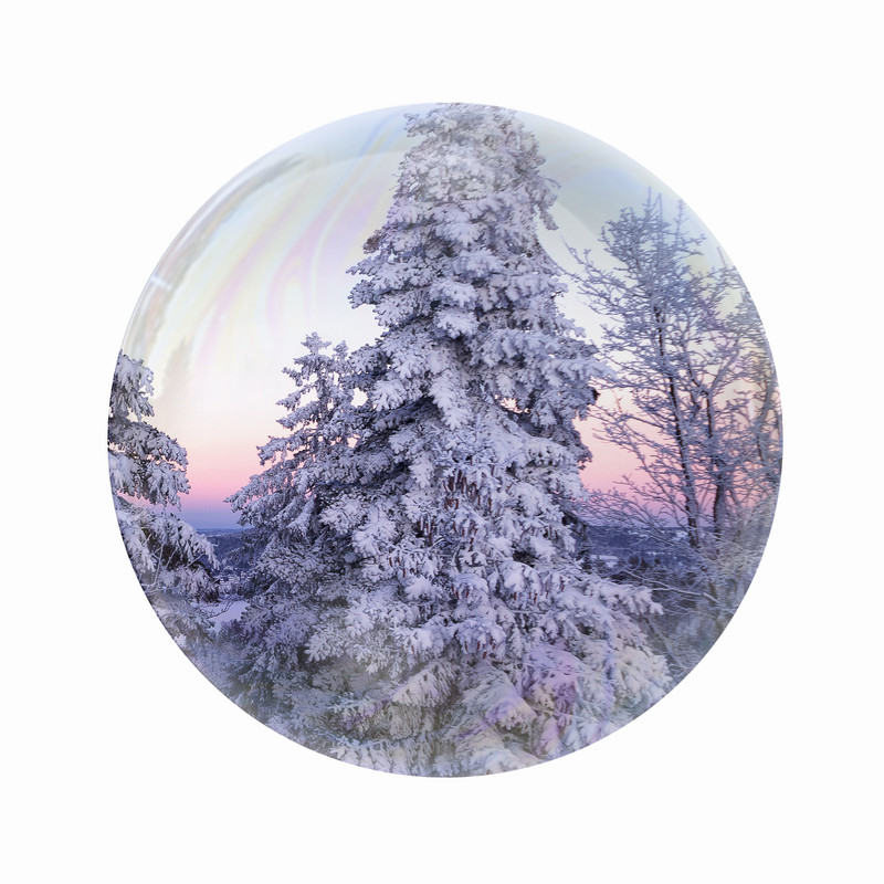 مگنت عرش طرح فانتزی منظره درخت کاج برفی زمستان کد Asm5206