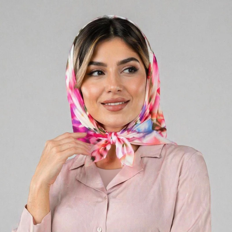 دستمال سر و گردن زنانه مدل مینی نخی بهشت کد aa-2496