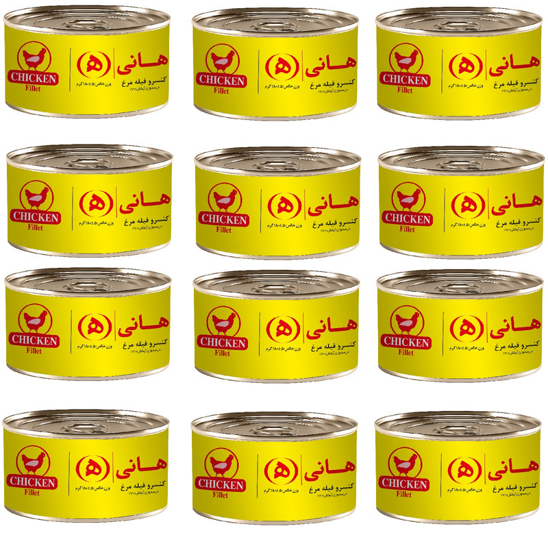 کنسرو تن مرغ هانی - 180 گرم بسته 12 عددی
