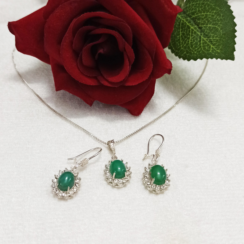 نیم ست نقره زنانه سلین کالا مدل عقیق ce-setaqigr3