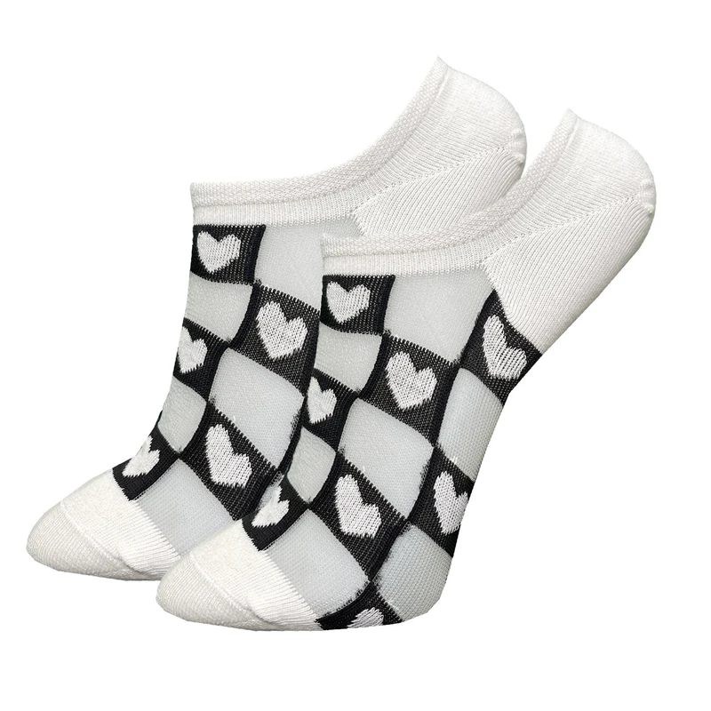 جوراب زنانه دون دزا مدل پنبه زیر قوزکی طرح قلب 