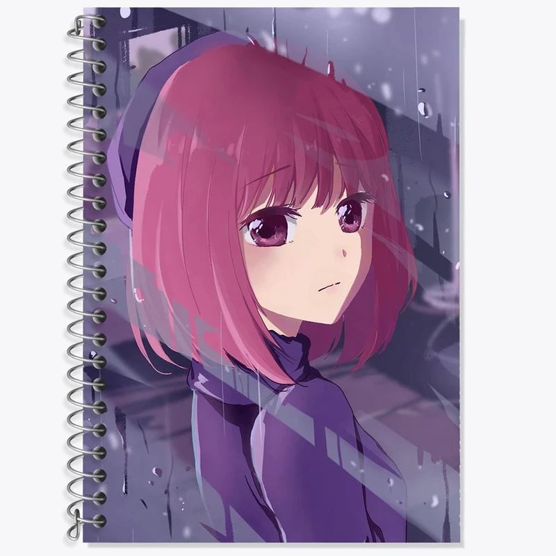 دفتر زبان 50 برگ خندالو مدل دو خط طرح کانا آریما انیمه اوشی نو کو ستاره من Oshi No Ko کد 27478