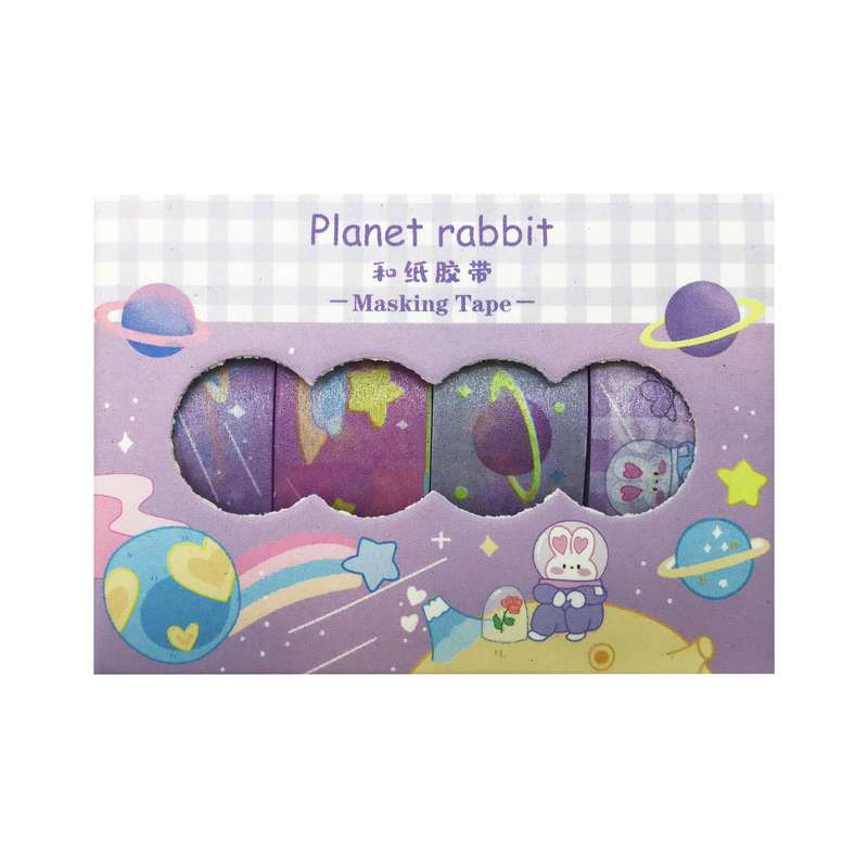 چسب کاغذی مدل واشی طرح Hony rabbit عرض 1.5 سانتی متر مجموعه 4 عددی