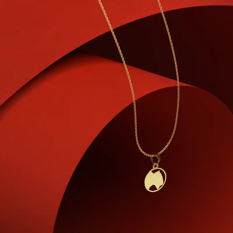 گردنبند طلا 18 عیار زنانه مدوپد مدل گاومیش کد B3-1-1176