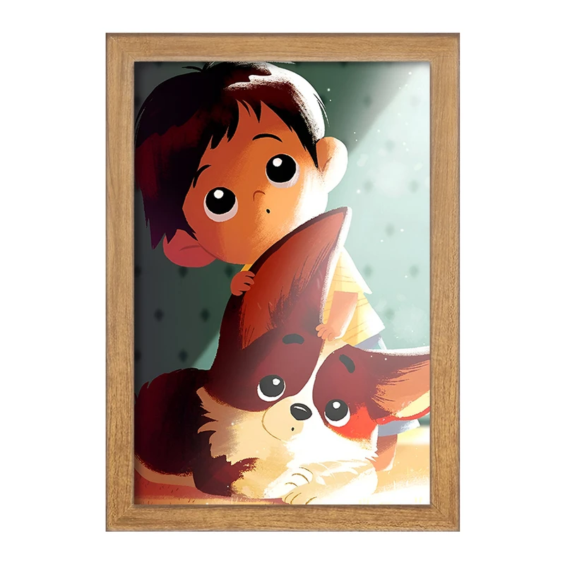 تابلو خندالو مدل پسر و روباه کد F10951