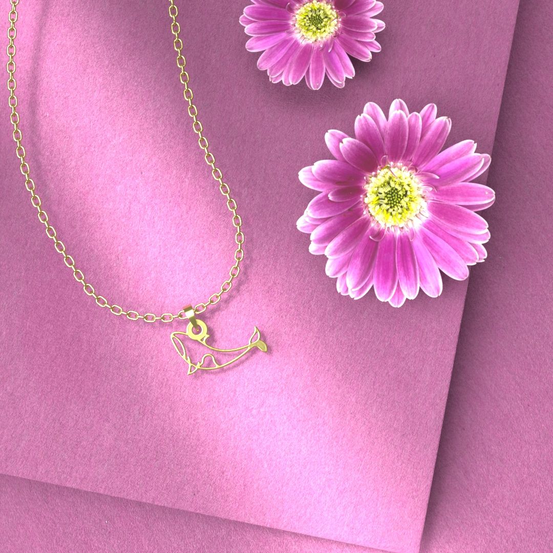 گردنبند طلا 18 عیار زنانه مدوپد مدل نهنگ کد B3-1-1012 -  - 4