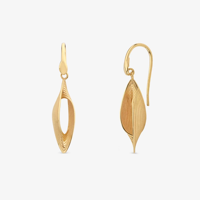 گوشواره عصایی طلا 18 عیار زنانه گلدم مدل E125010