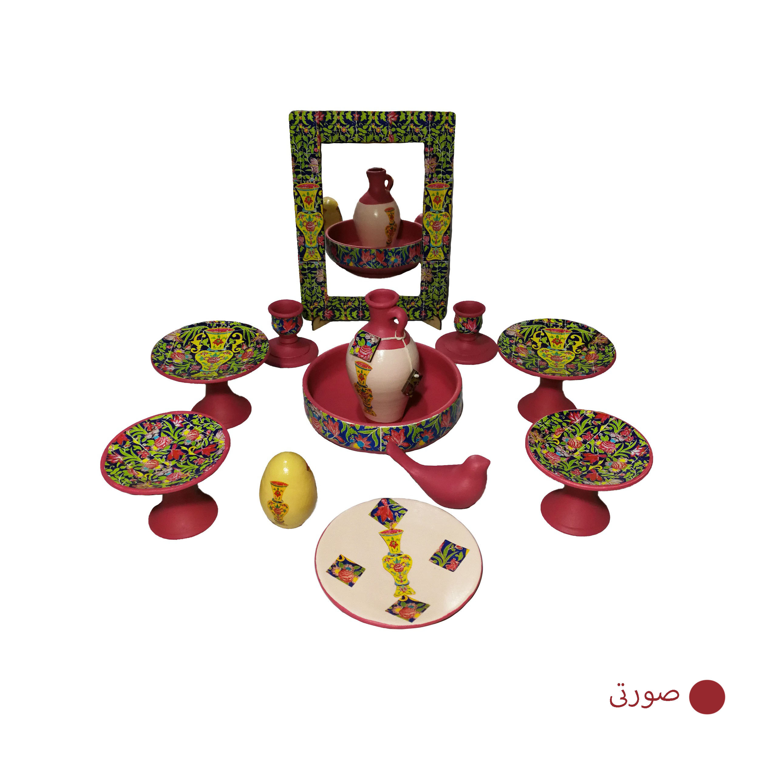 مجموعه ظروف هفت سین 12 پارچه کد 106