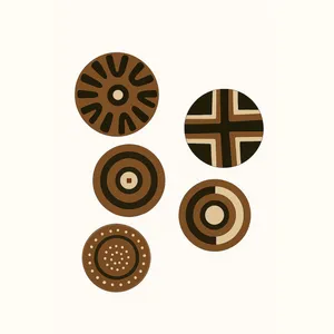 بشقاب دیوارکوب سفالی طرح مینیمال کد 99 مجموعه 5 عددی