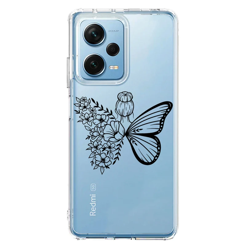 کاور مگافون طرح دختر پروانه ای مدل C53-B مناسب برای گوشی موبایل شیائومی Poco X5 Pro