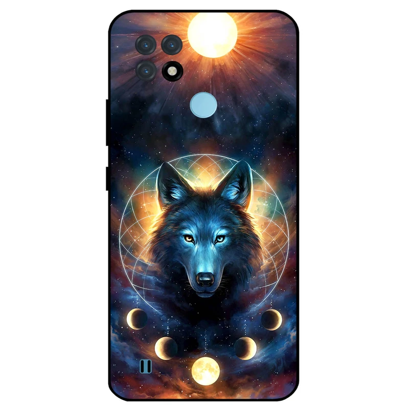 کاور مگافون طرح گرگ و ماه مدل 8006 مناسب برای گوشی موبایل ریلمی C21