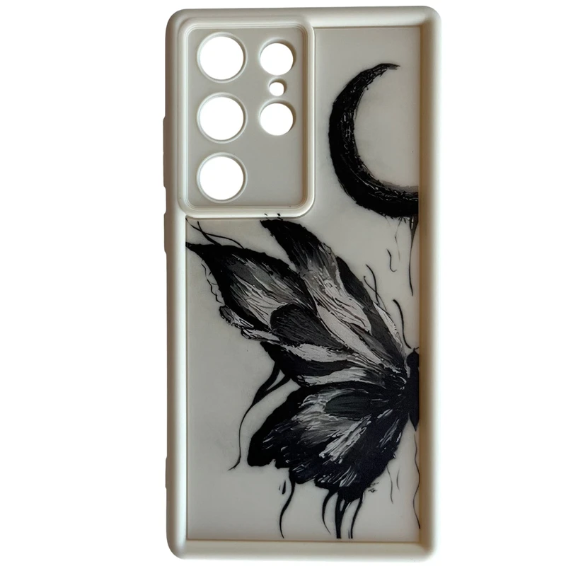 کاور مدل فانتزی طرح پروانه و ماه مناسب برای گوشی موبایل سامسونگ Galaxy S23 Ultra
