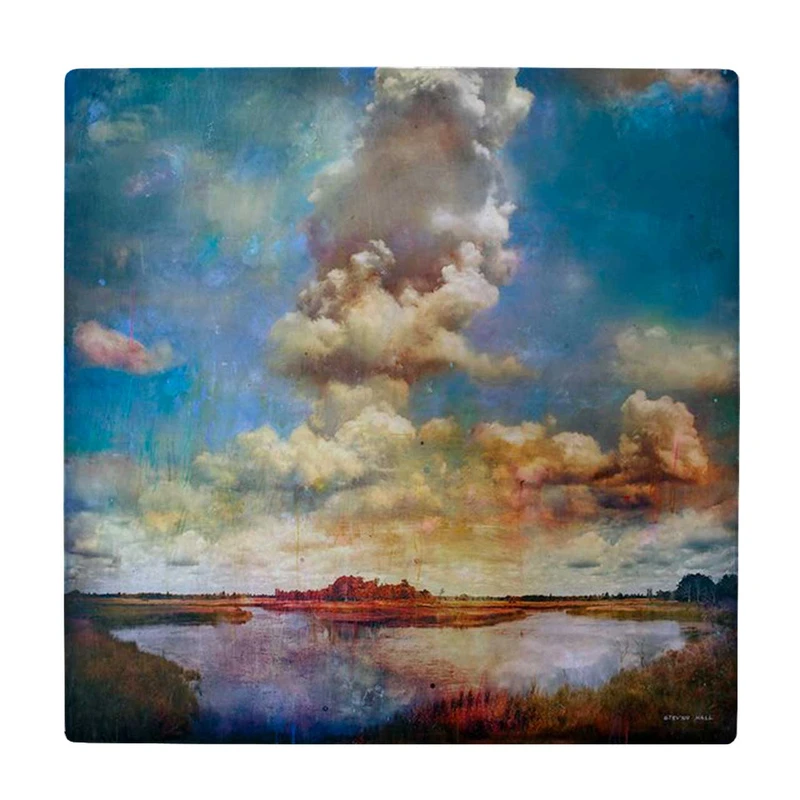  زیر لیوانی  طرح نقاشی دریاچه و ابرها کد    5978767_4823