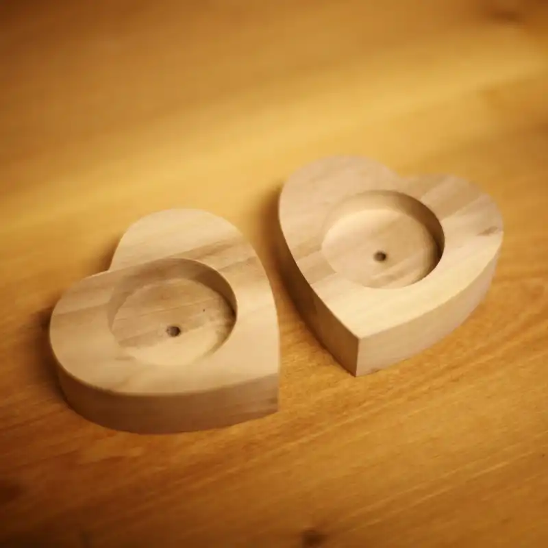 جاشمعی چوبی وودلندزون مدل قلب بسته 2 عددی