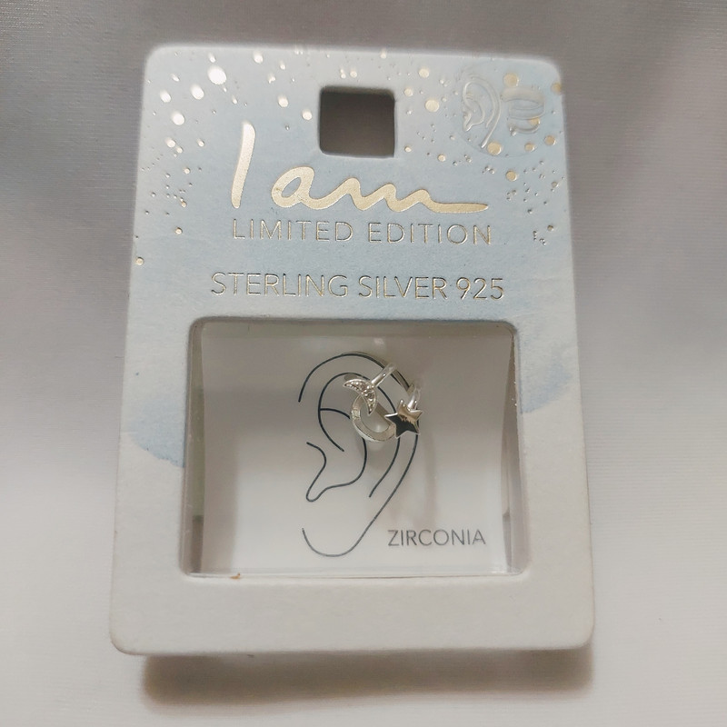 پیرسینگ نقره زنانه آی ام مدل ماه و ستاره zirconia